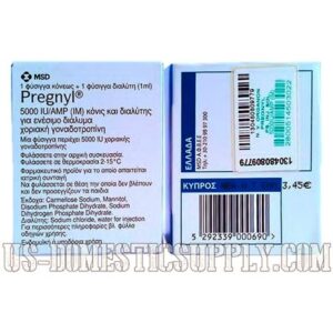 Pregnyl (HCG - Human Chorionic Gonadotropin) 5000iu amp, MSD