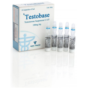 Testobase 100 (Testosterone Suspension - Testosterone Water Base) 100mg 1ml 10amps, Alpha Pharma